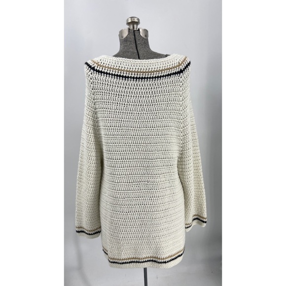 Handmade, crocheted, long length, button front granny cottage, core cardigan M/L - Picture 3 of 8